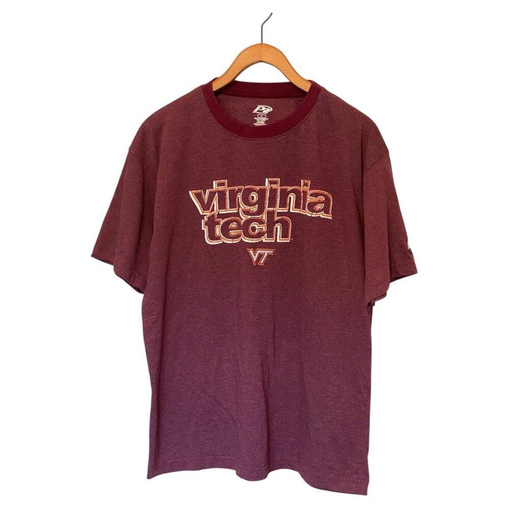 Virginia Tech Hokies Pro-Player Maroon S/S T-Shirt Men's Size L NCAA Vintage